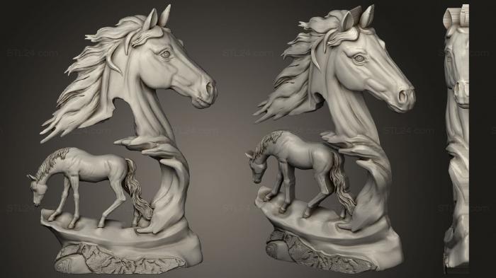 Animal figurines (Horses, STKJ_2266) 3D models for cnc